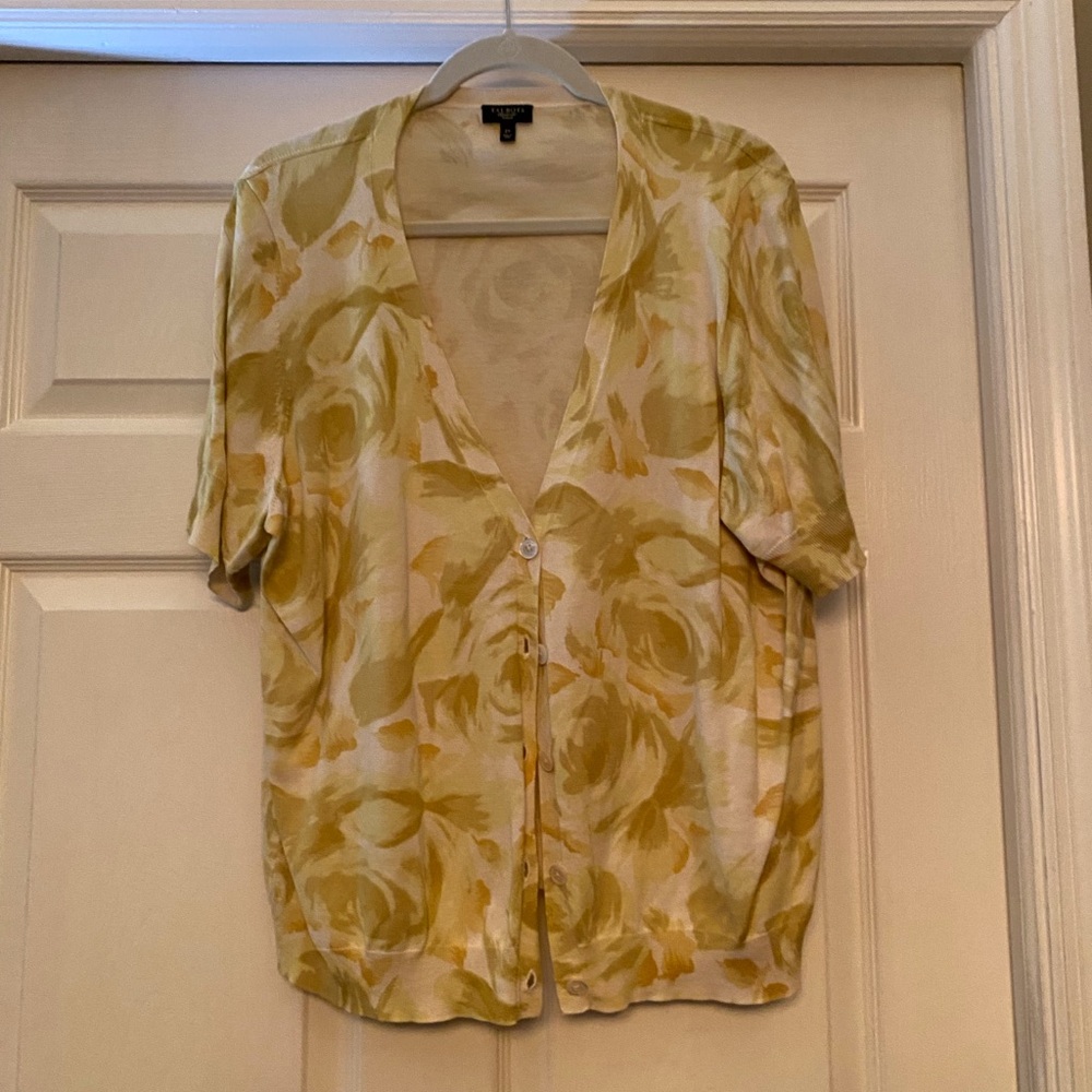Talbots Yellow Floral Button Down Shirt
